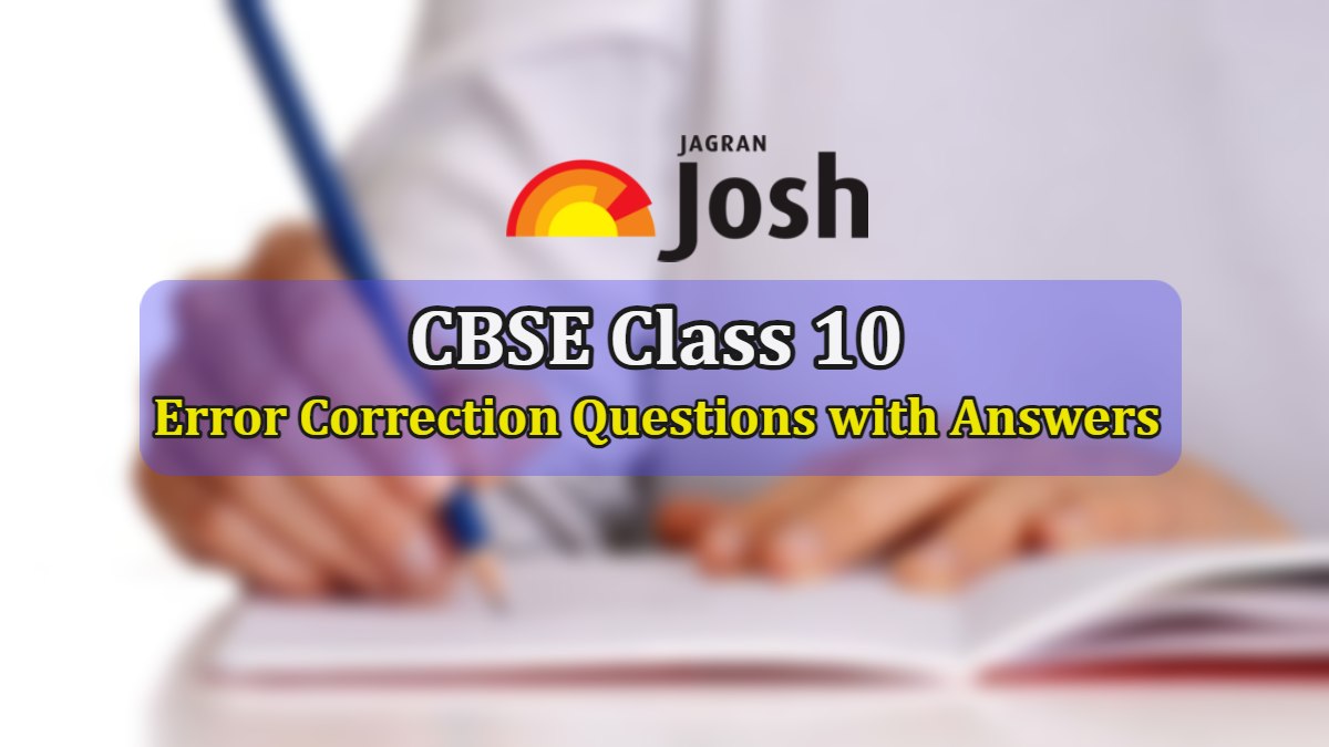 CBSE class 10 English error correction questions 2026: Practice ...