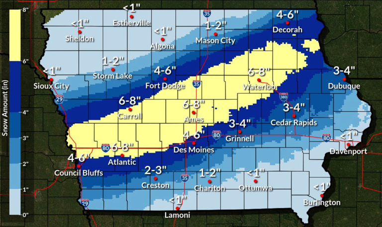 How much snow are we supposed to get? Iowa under winter storm warning