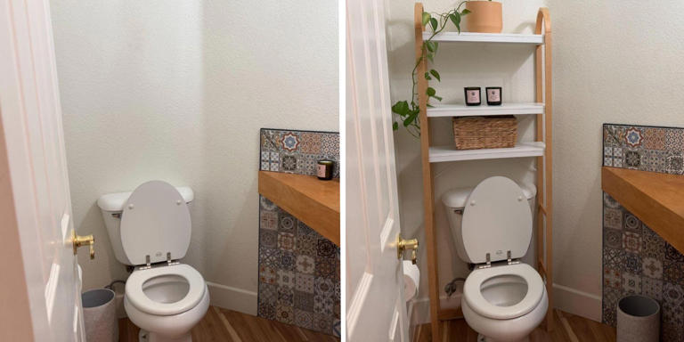 This over-the-toilet shelf transformed my tiny bathroom without a remodel