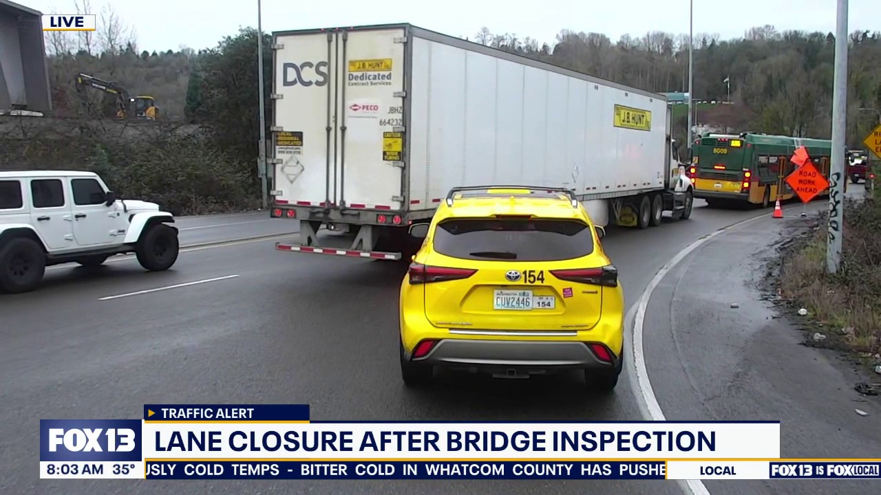 Lane closure after SR-99 bridge inspection in Seattle