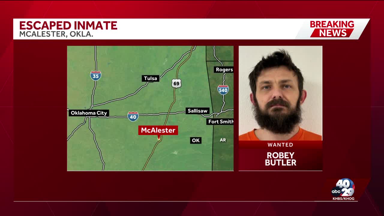 Oklahoma authorities search for escaped inmate from Oklahoma prison