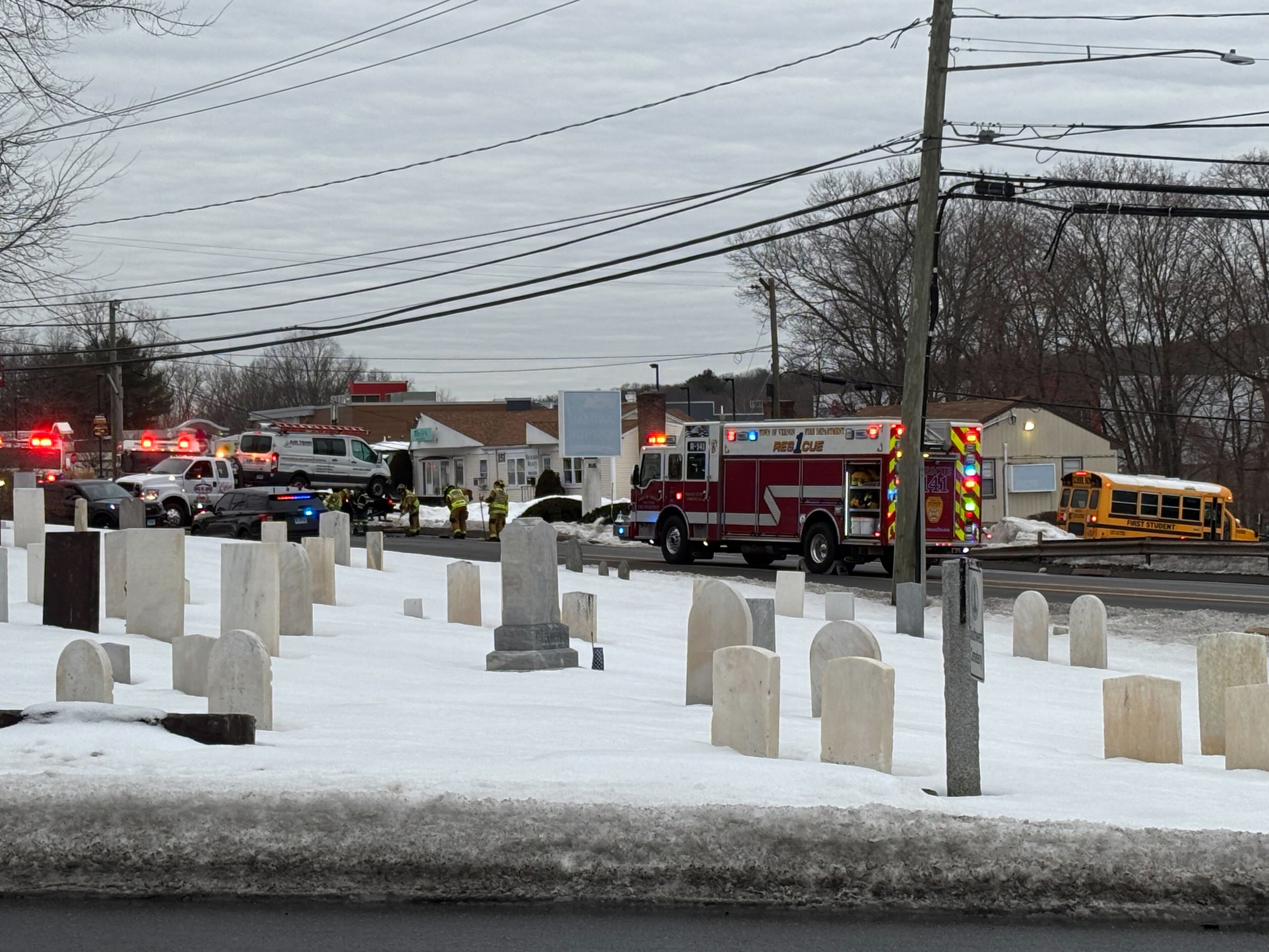 Injuries reported after crash involving van, school bus in Vernon