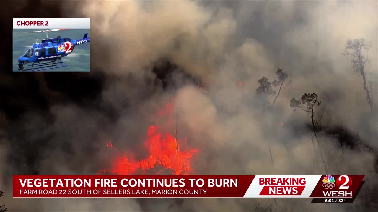 Photos: Firefighters work to contain brush fire in Marion County