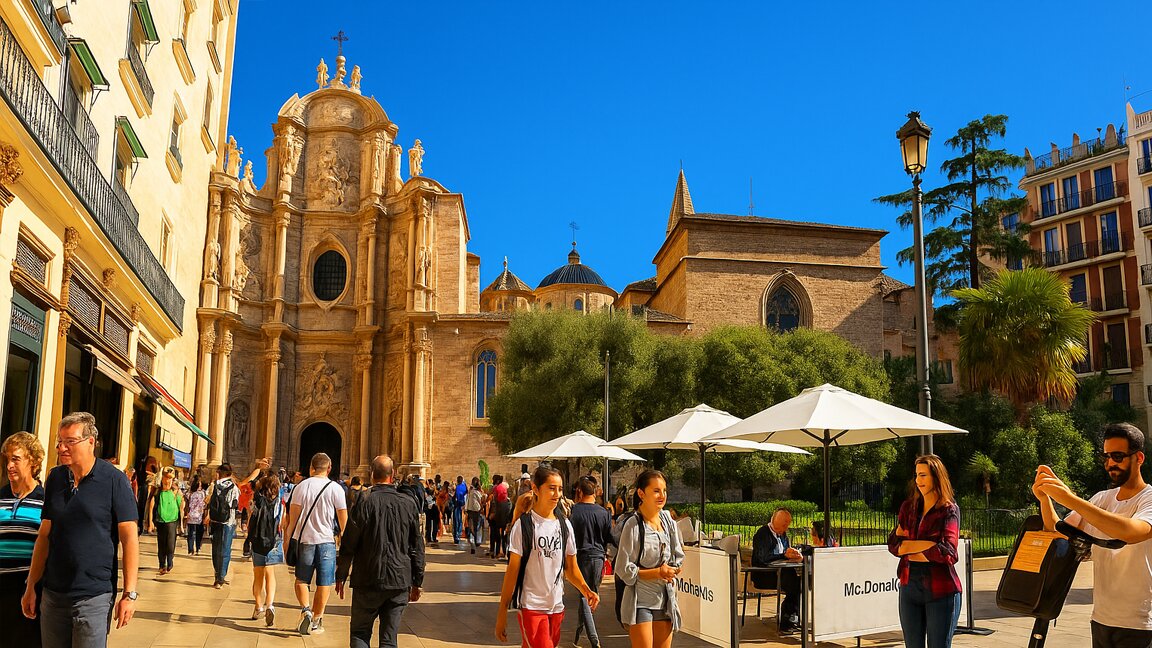 Daily life around Valencia Cathedral