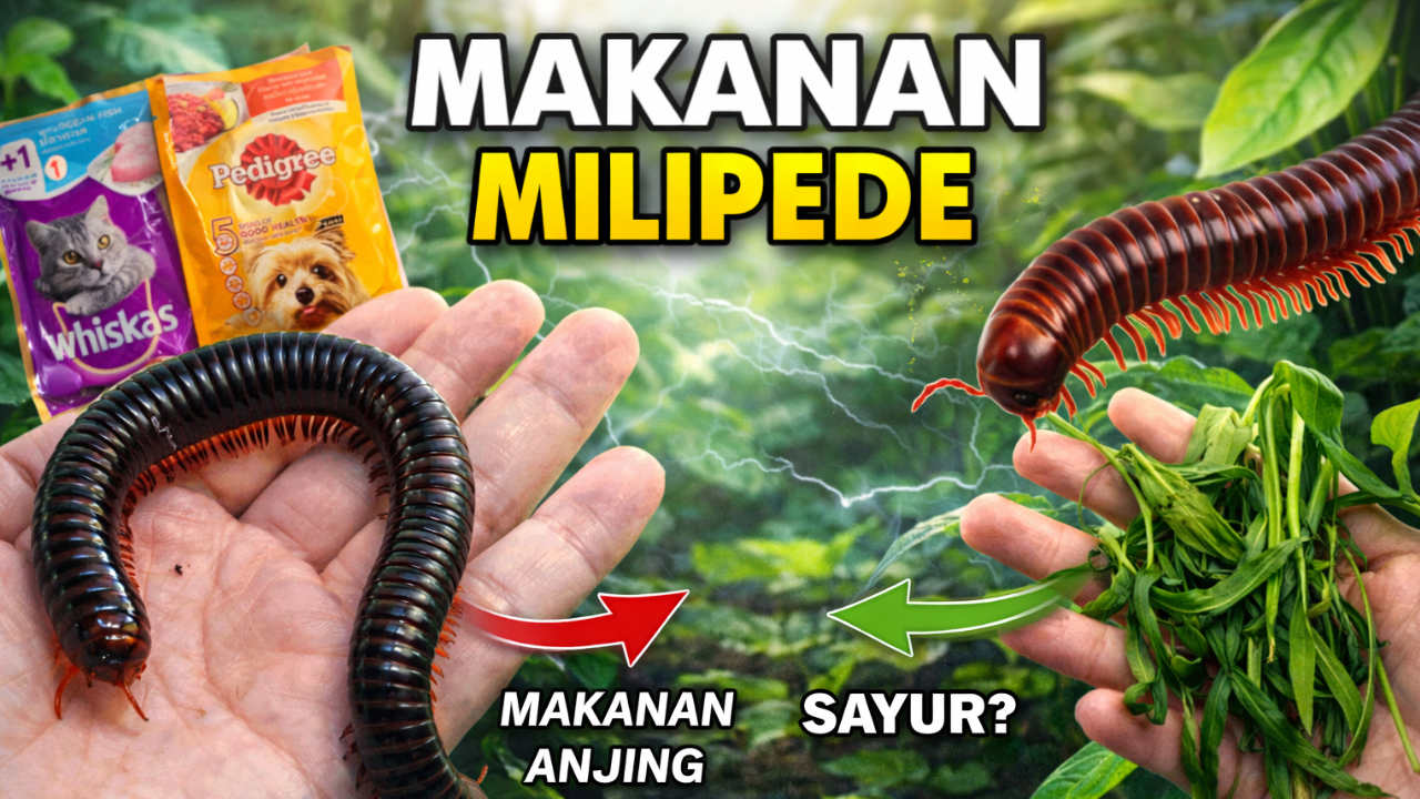 Memberi makan kaki seribu Asia raksasa saya, kluwing, camilan ...