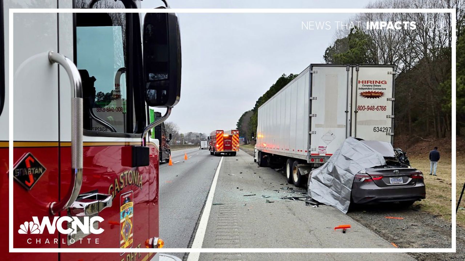 Man killed after crashing into parked tractor-trailer on I-85 in Gaston ...