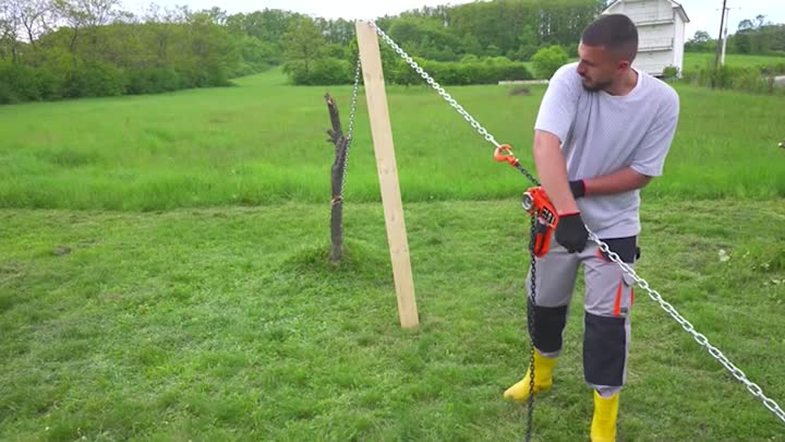 Manually pull stumps, truck-free