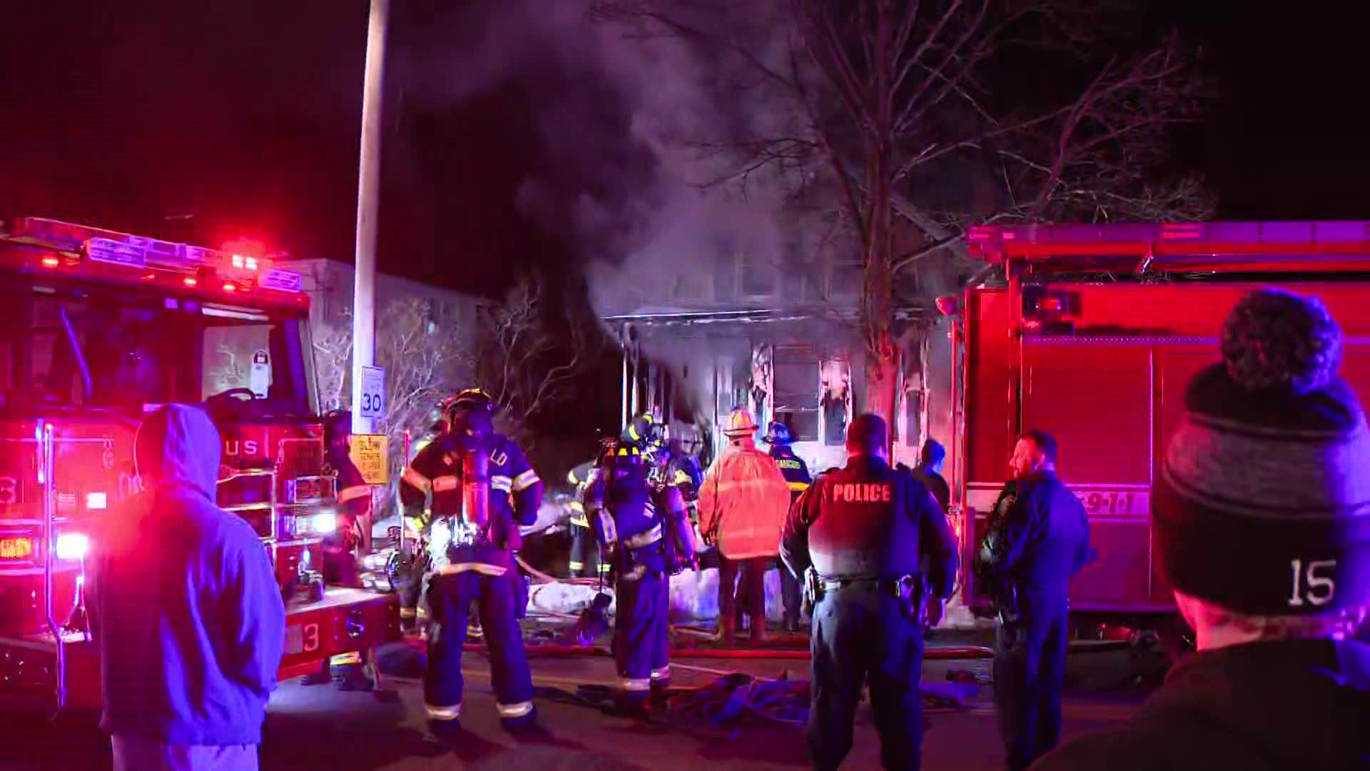 Crews battle large fire on the North Shore