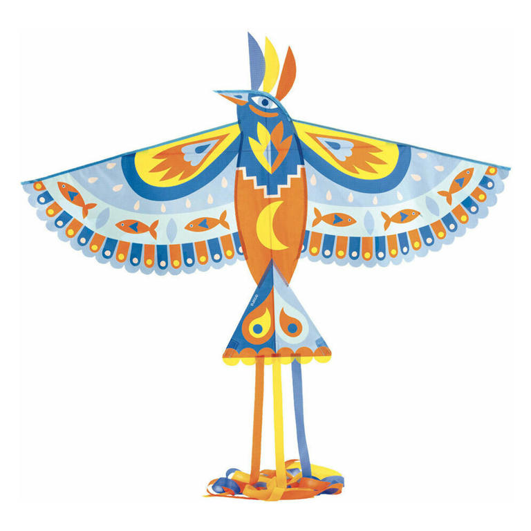 Μοιάζει με λατινοαμερικάνικο σύμβολο, αλλά είναι ένας υφασμάτινος χαρταετός με ουρά από την εταιρεία Djeco, τον είδαμε στο Wonderoom.