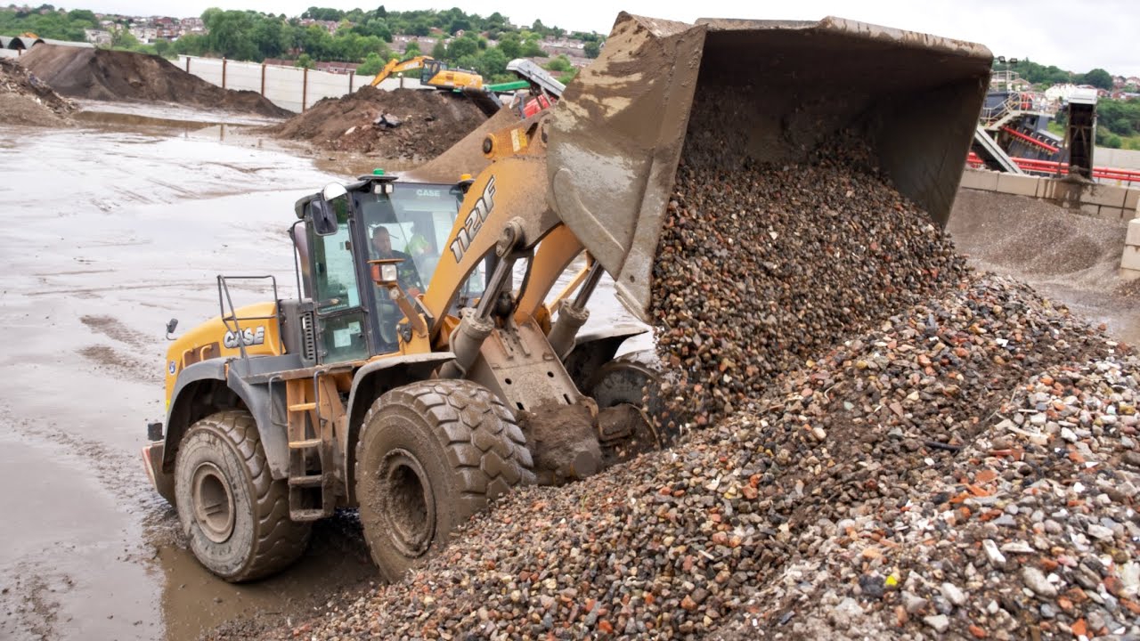 Inside a busy recycling yard in full operation