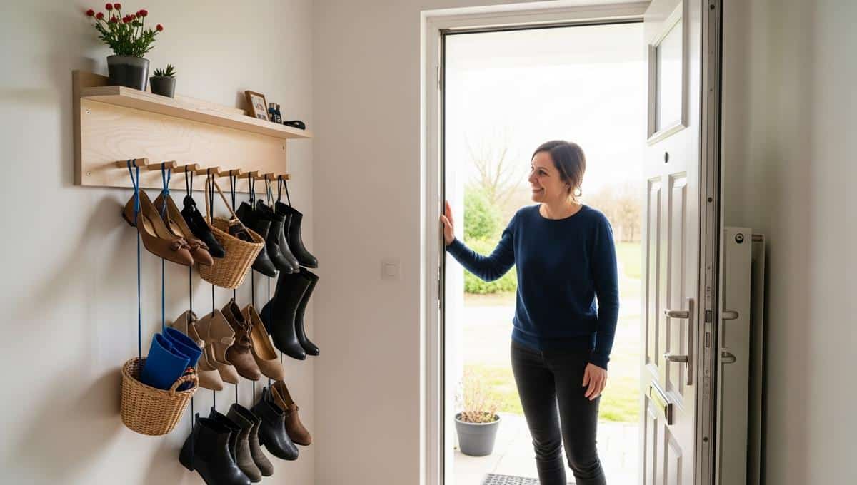 Vertical shoe storage DIY frees up an entire mat in your entryway: The ...