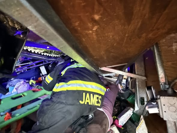 Person trapped, struggling to breathe after large tree crashes into a home