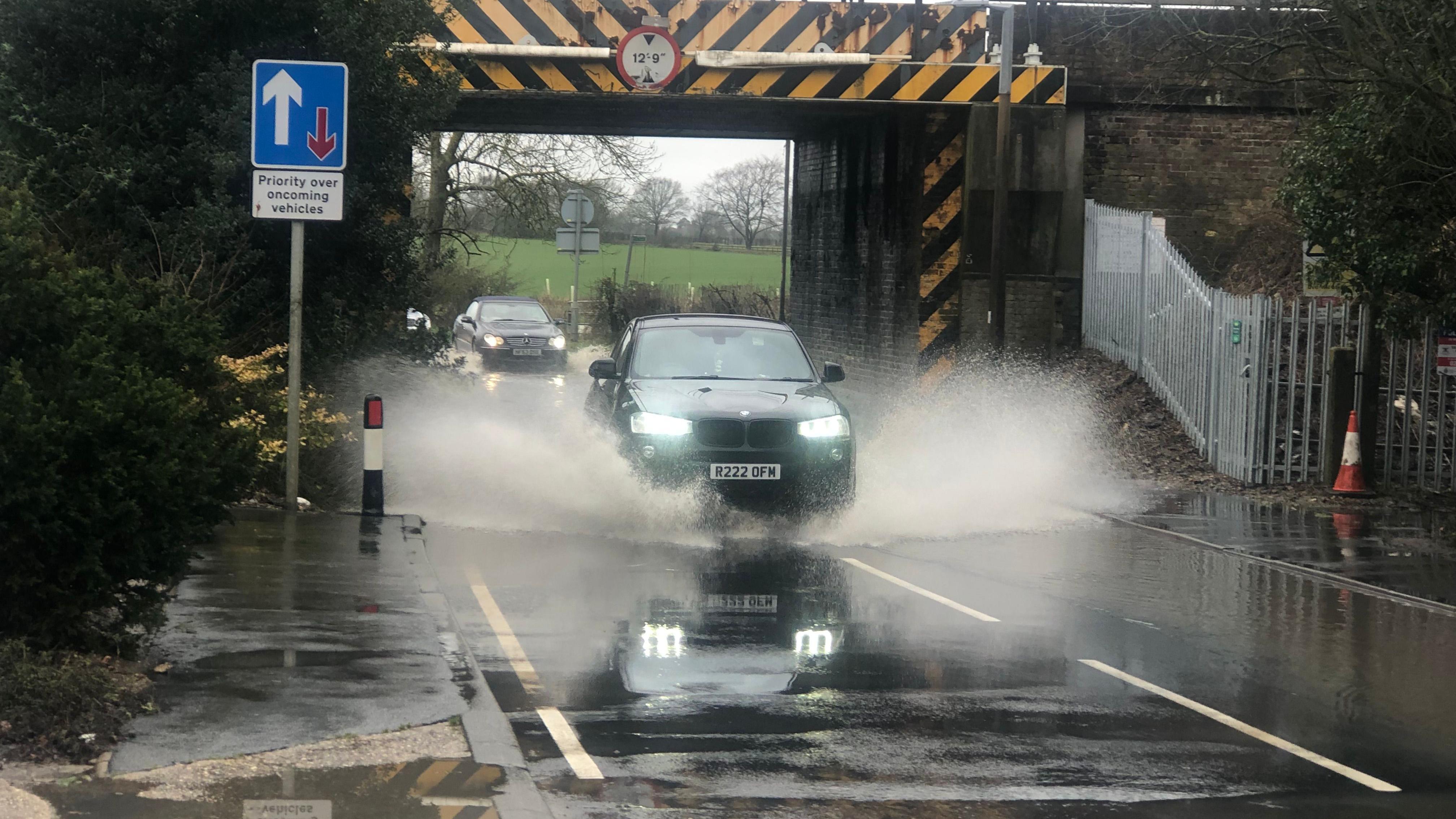 Flooding on roads 