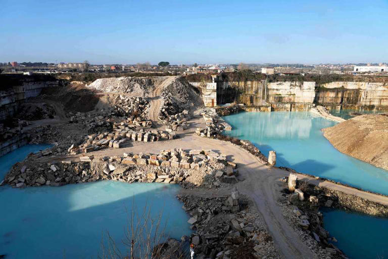 Travertine quarries that built ancient Rome are carving rock for a new ...