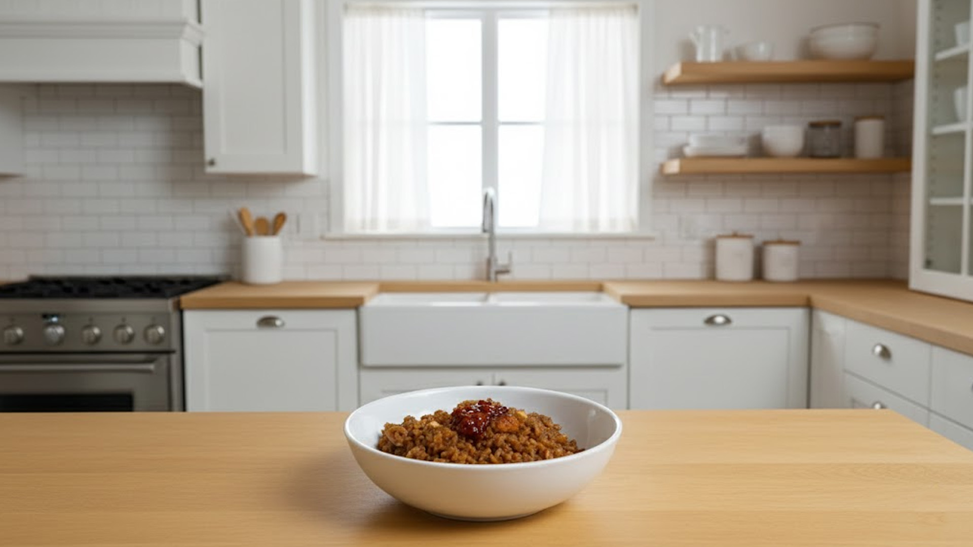 How to make sweet fried rice with chili sauce