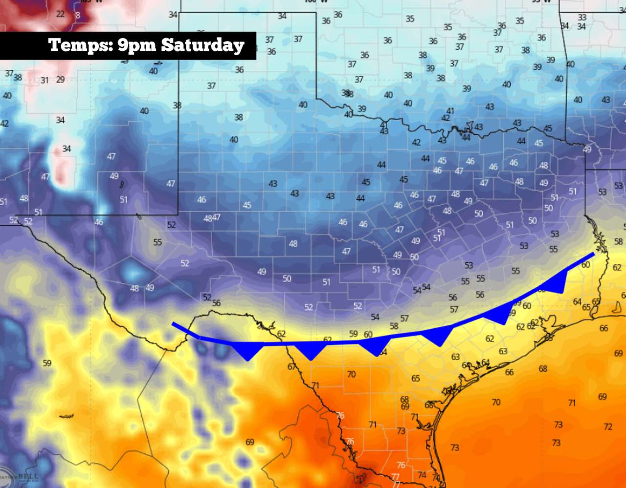 Weekend cold front on the way to South Texas: Here's how far temps will ...