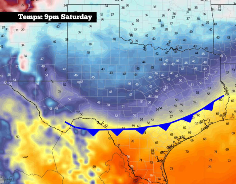 Weekend cold front on the way to South Texas: Here's how far temps will ...