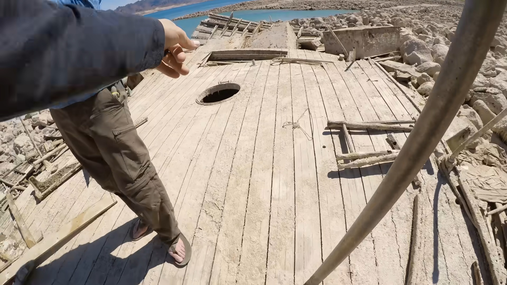 Lake Mead at historic lows - hidden secrets appear