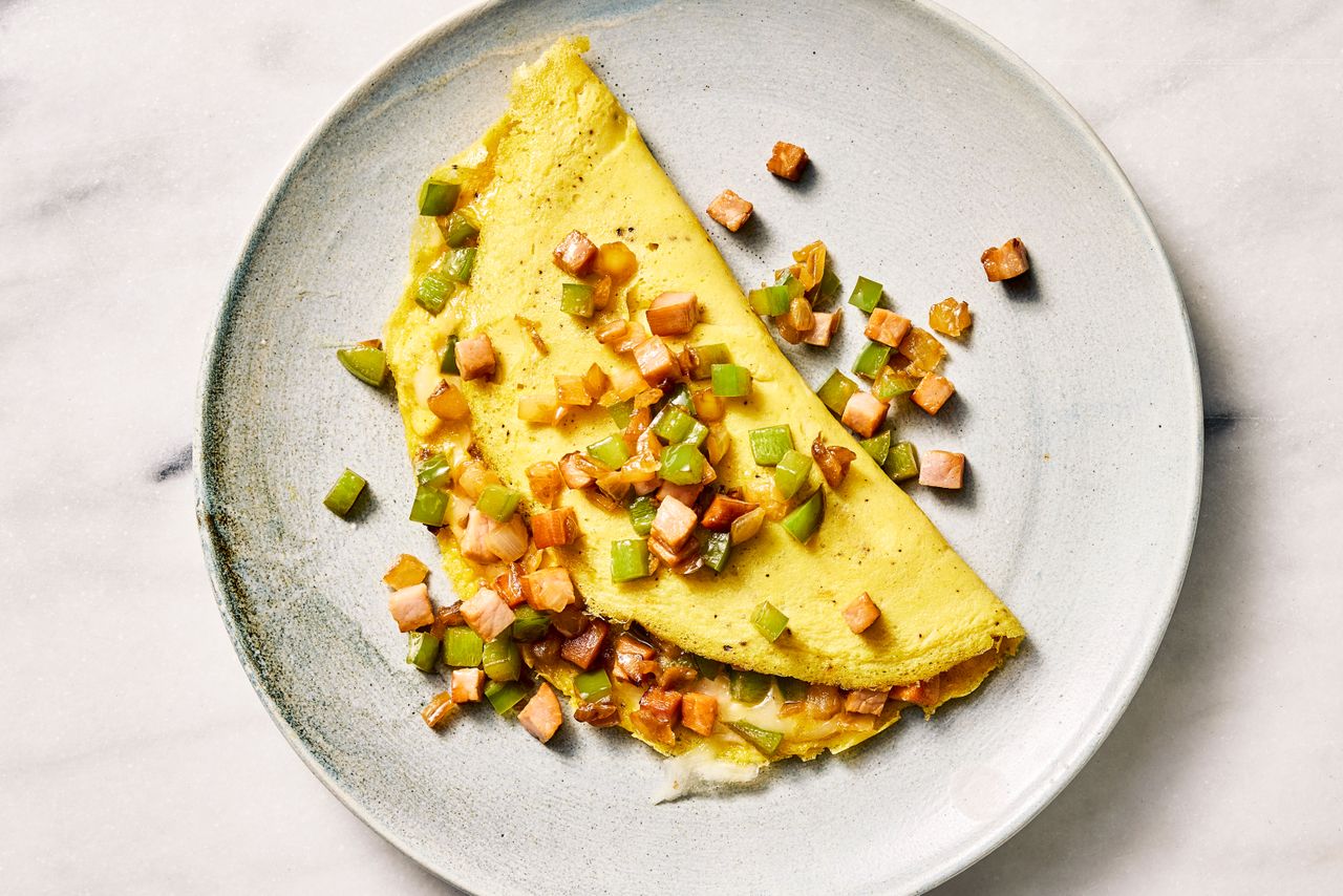 denver omelet ready to serve on a plate