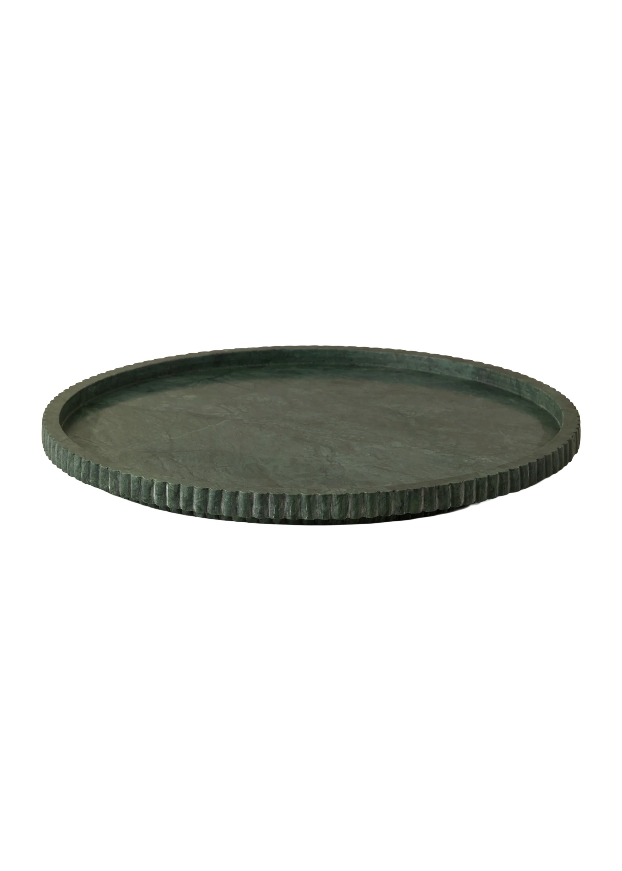 Round green marble tray