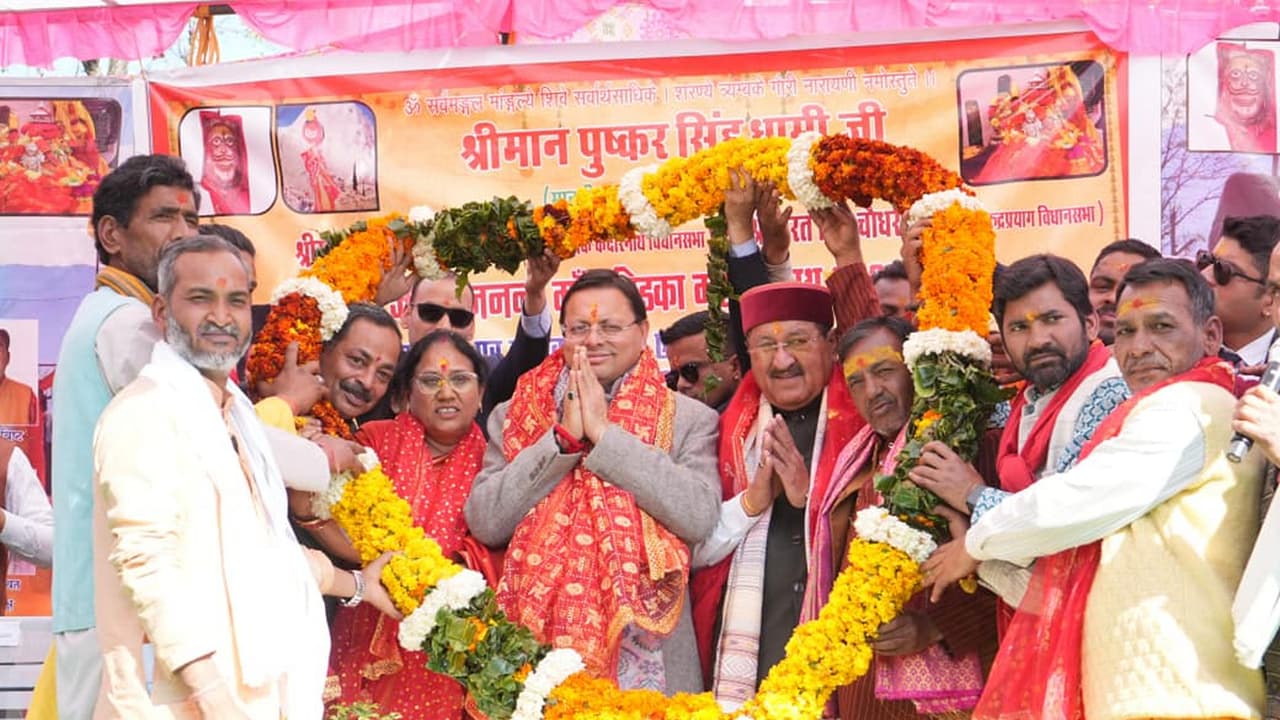 CM Dhami at Maa Chandika Yatra, announces temple reconstruction