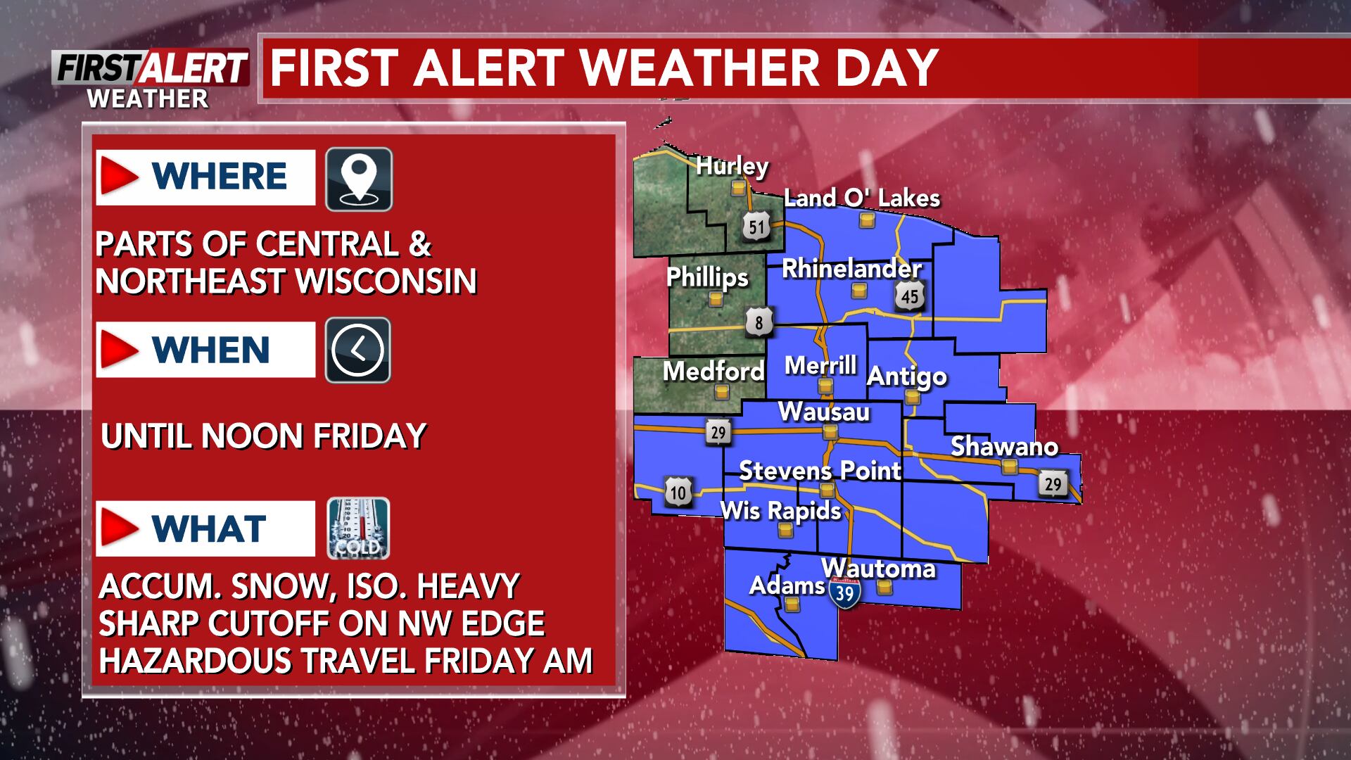 First Alert Day for impactful snowfall in parts of the region on Friday ...