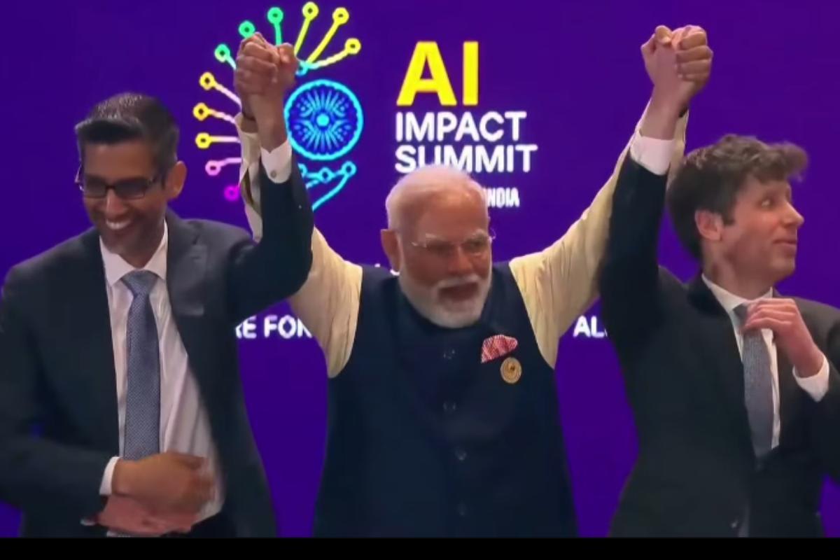 Sam Altman caught off-guard as Modi grabs his hand—fist raise goes ...