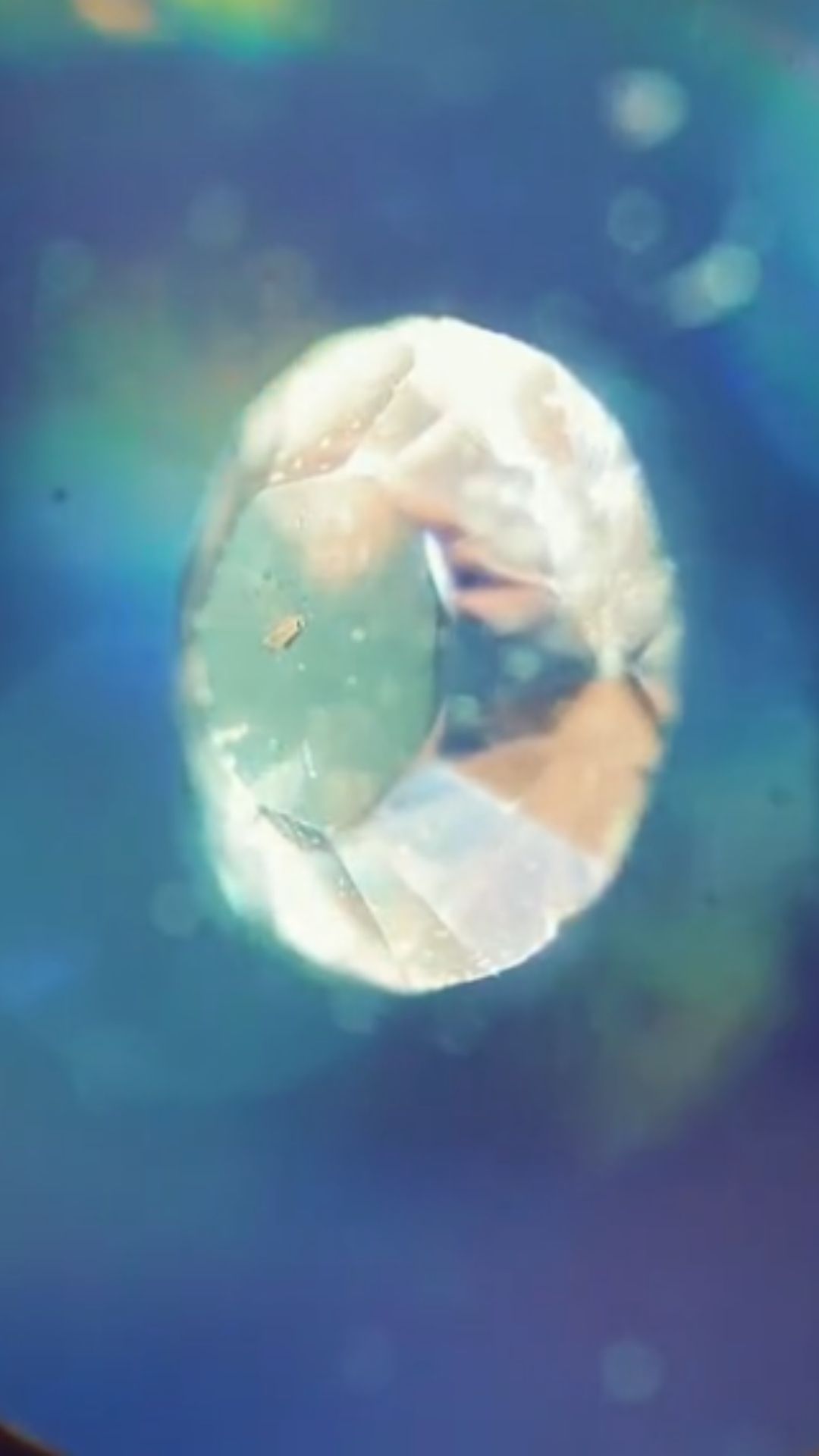 Examining a diamond up close