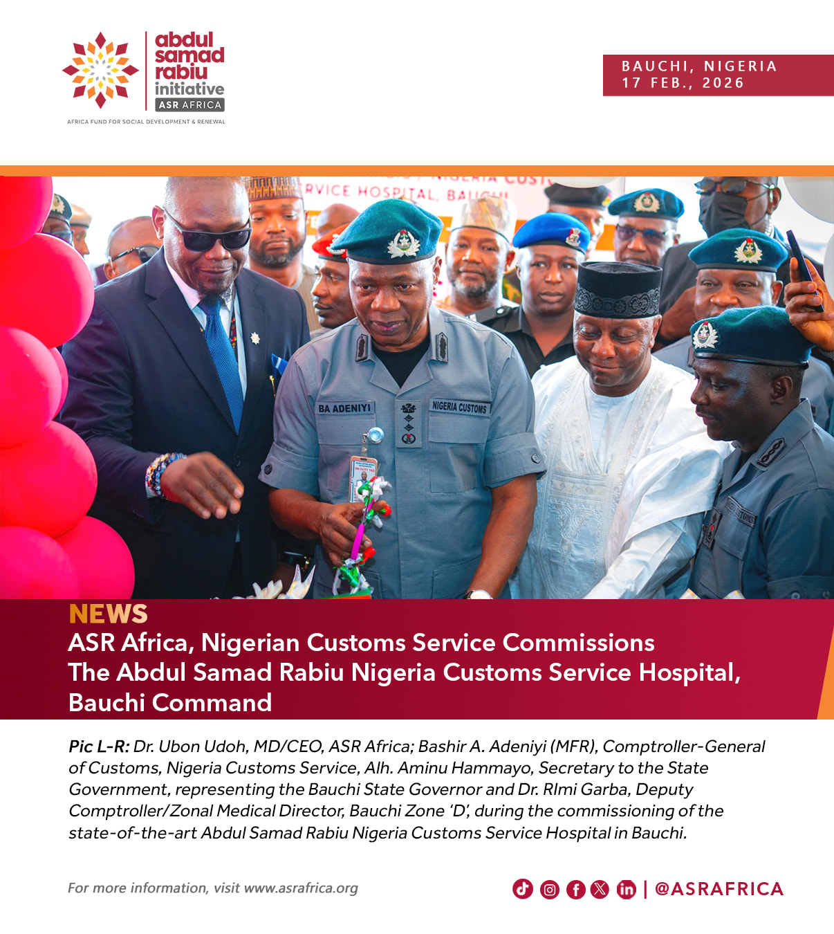 Nigerian billionaire Rabiu’s ASR Africa builds 60-bed Customs hospital ...