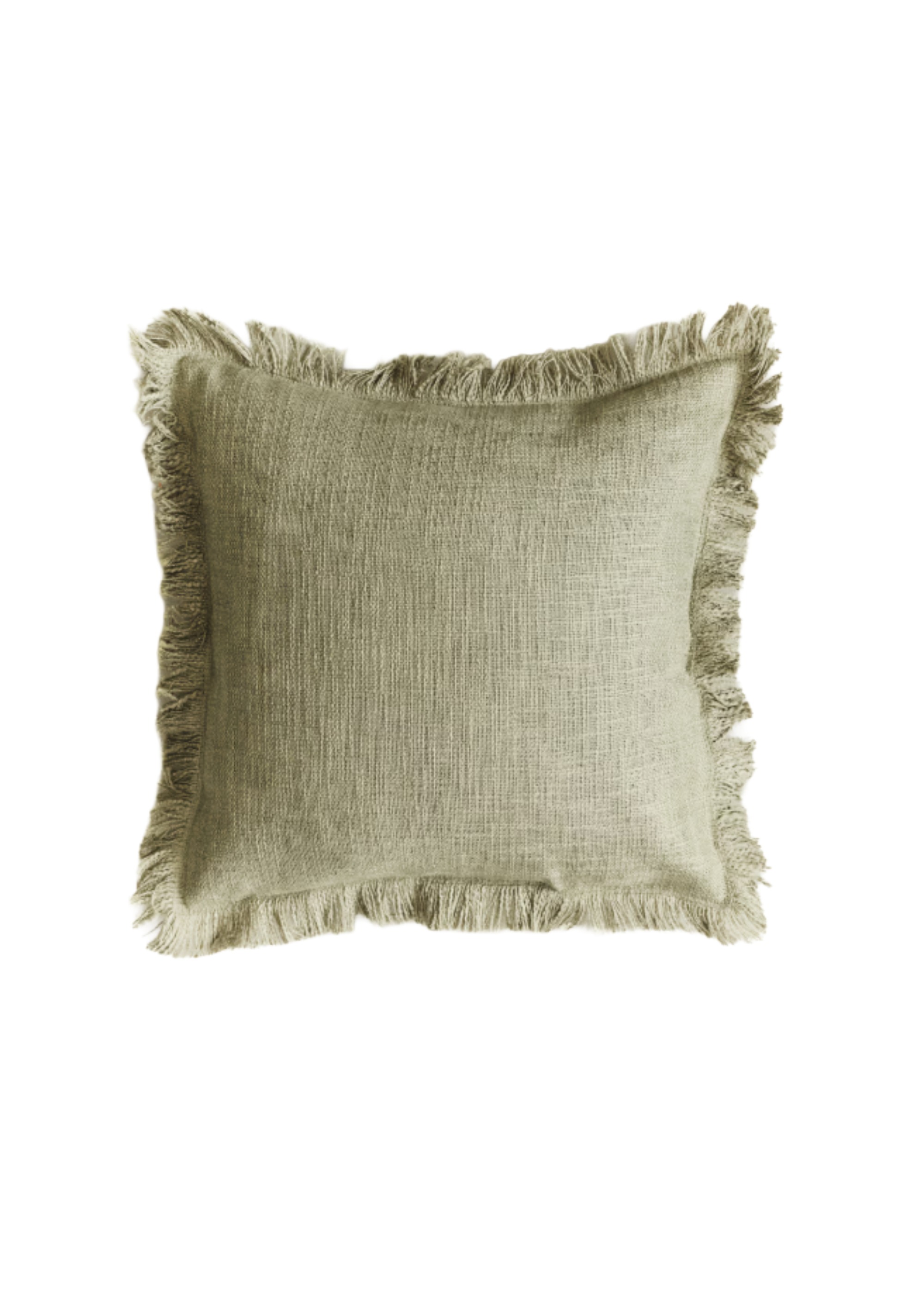 Green textured throw pillow