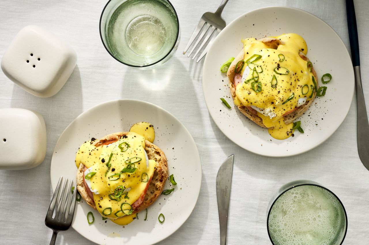 Southern Living Eggs Benedict on plates to serve