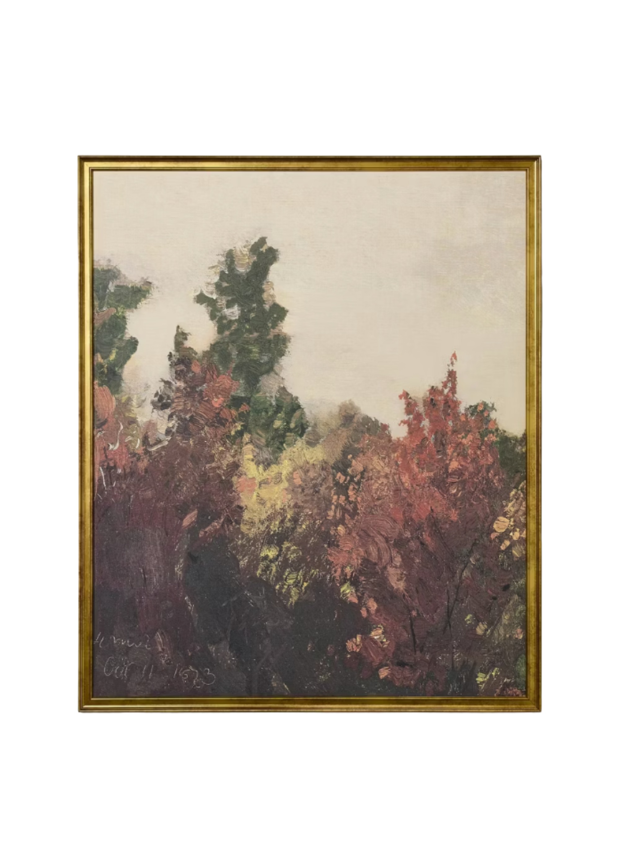 Fall artwork in gold frame
