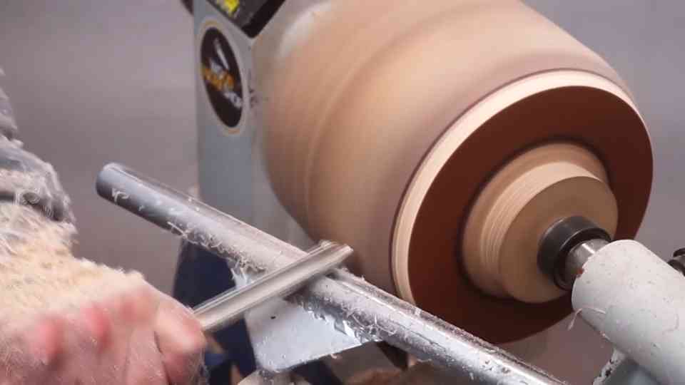 Woodturning a lava bowl