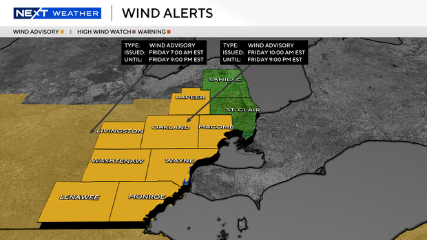 Wind advisory issued for southeast Michigan, wind gusts of up to 45 mph ...