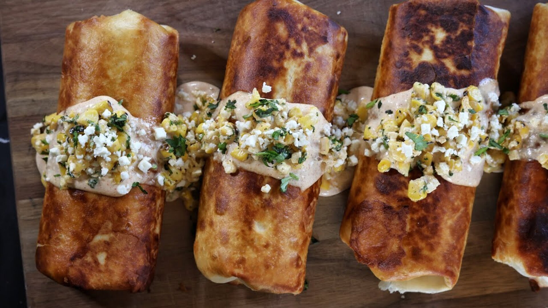 Esquites rice chimichangas recipe