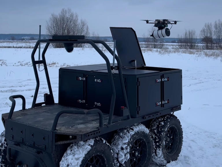 These new Ukrainian ground robots can launch unjammable fiber-optic ...