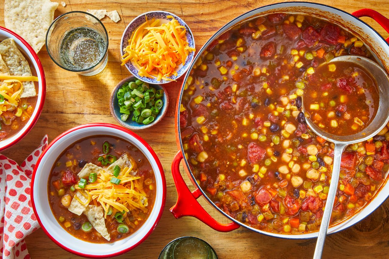 Southern Living 7-Can Soup on a table with two individual bowls to serve