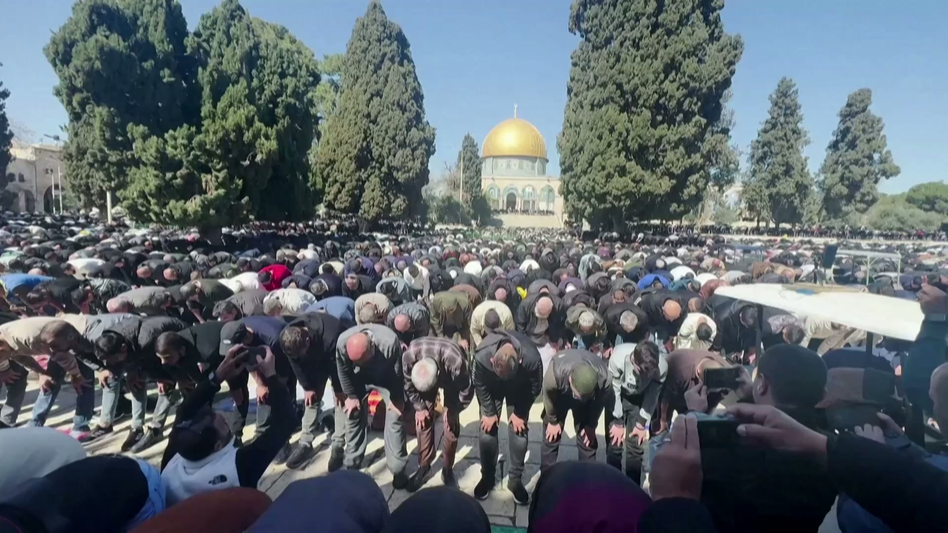 First Friday of Ramadan sees mass prayers at Al Aqsa and shattered Gaza
