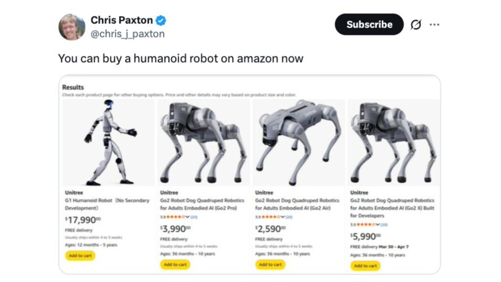 Vous pouvez désormais acheter un robot humanoïde sur Amazon (bon plan) — free download