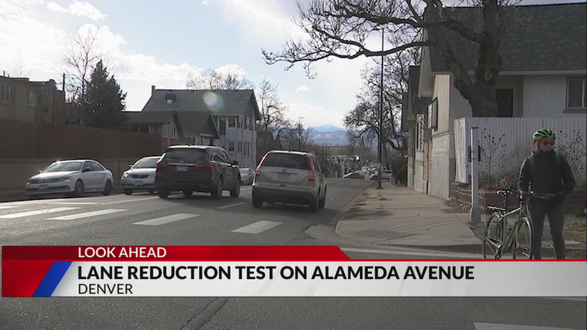 Lane reduction test on Alameda Avenue