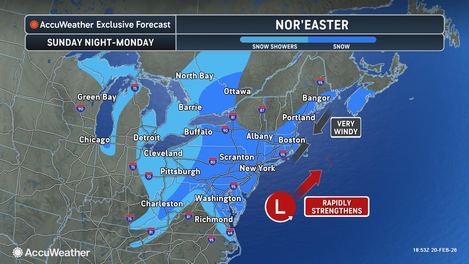 Winter storm watch: Nor'easter may bring 3-6 inches of snow to NYC, 6 ...