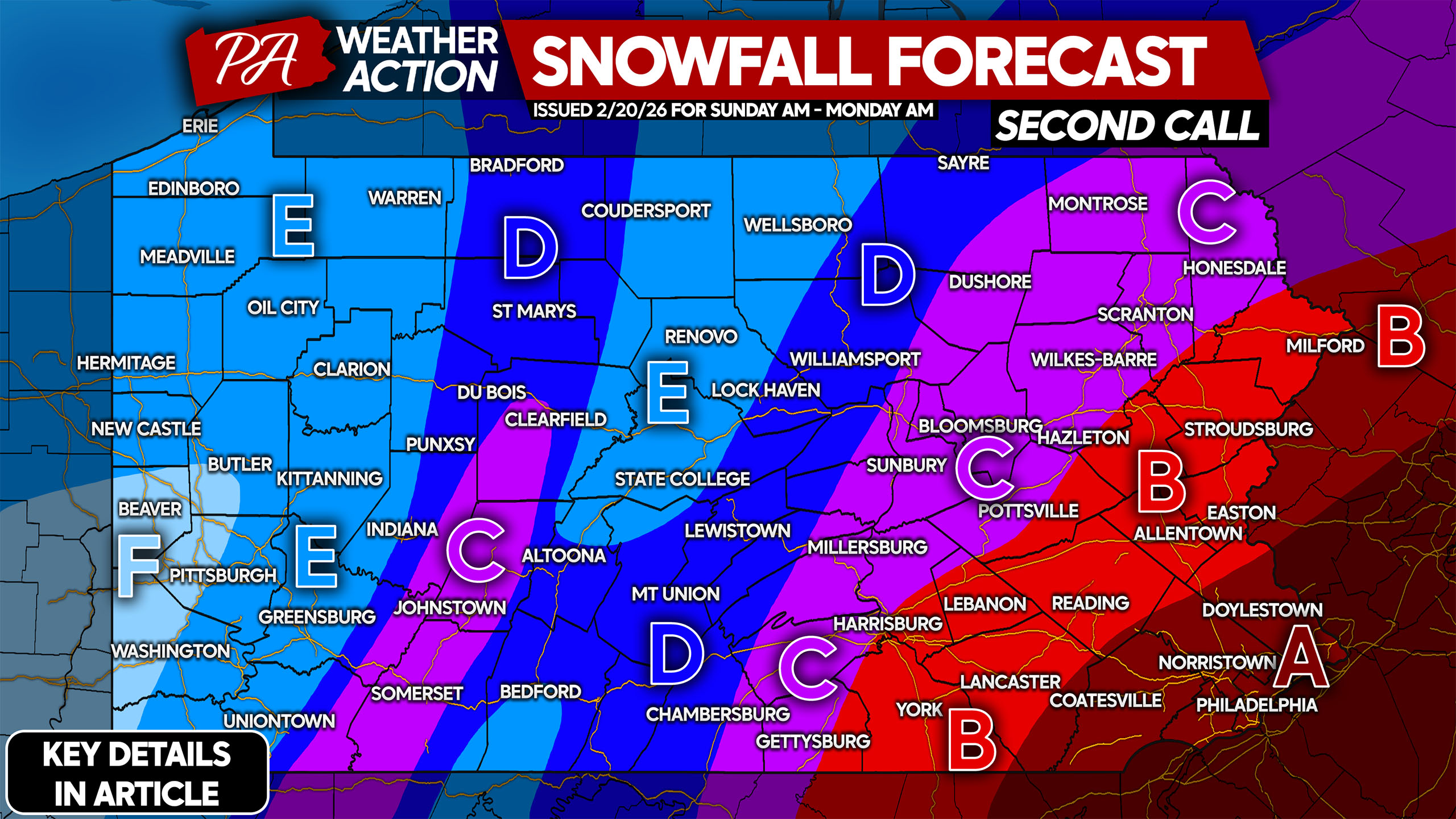 Major to historic snowstorm now likely Sunday-Monday; second call ...