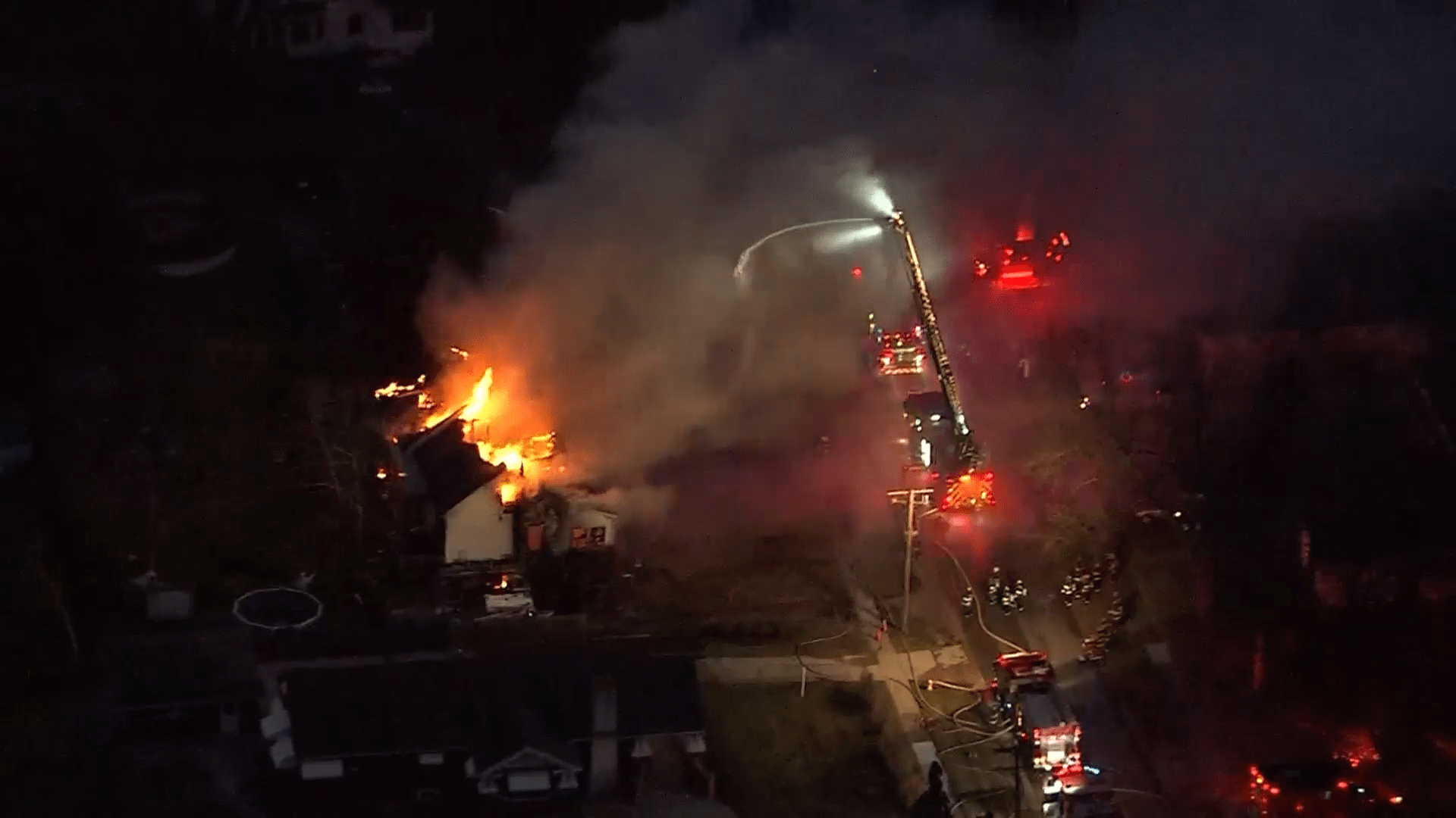 Crews battle fiery blaze after northwest suburban home erupts in flames