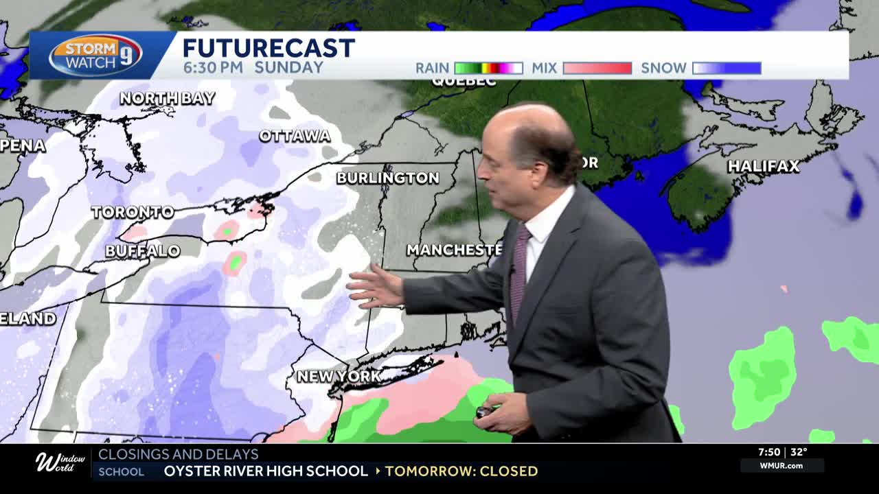 Snow moving through New Hampshire; several inches of accumulation likely