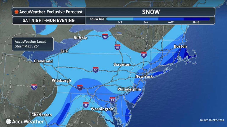 New nor’easter snowfall forecast: Fresh map shows dramatic rise in ...