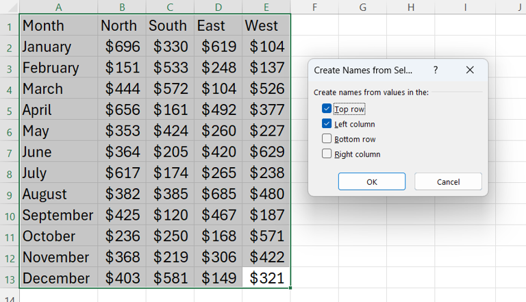 Stop manually naming ranges in Excel: There is a much faster way