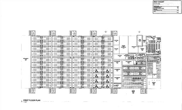 A screenshot of one of the pages of the U.S. Immigration and Customs Enforcement's document showing what detainee housing at the Social Circle facility would look like. U.S. Immigration and Customs Enforcement