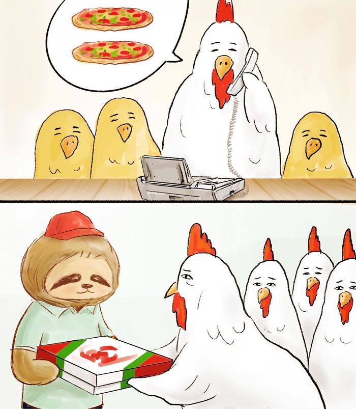 28 problems of a sloth hilariously illustrated by Japanese artist Keigo