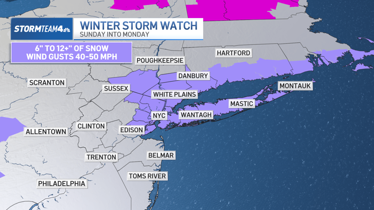 New forecast shows 5-12 inches of snow expected for NYC area as part of ...