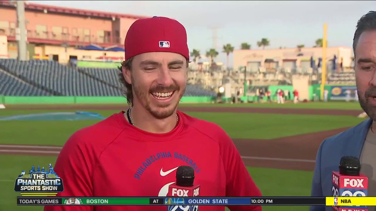 Jason talks with Bryson Stott at Phillies spring training